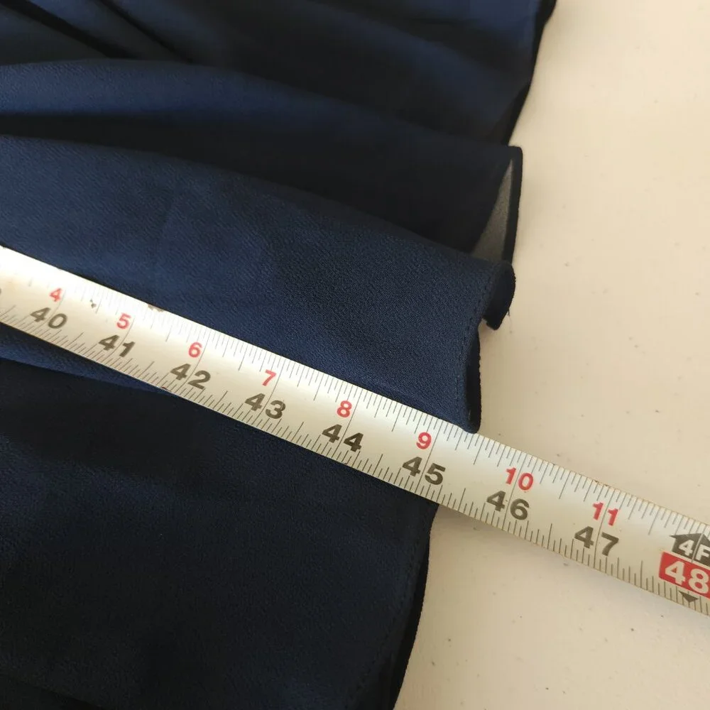 JKARA Chiffon Evening Dress Plus Size 18W Navy Blue, Sequin Bodice - Picture 11 of 12